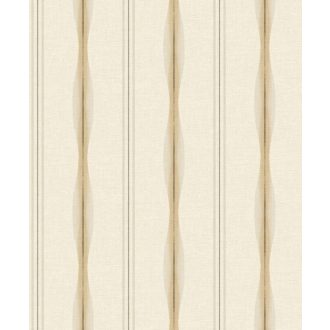   Klasszikus csíkozás újjászületése - organikus ritmus és kézműves mélység krémfehér aranybarna/sárga és sötétbarna tónus tapéta