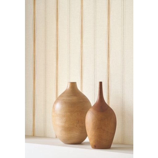 Klasszikus csíkozás újjászületése - organikus ritmus és kézműves mélység krémfehér aranybarna/sárga és sötétbarna tónus tapéta