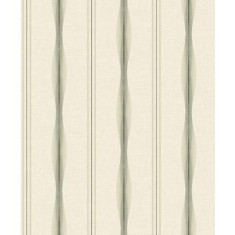   Klasszikus csíkozás újjászületése - organikus ritmus és kézműves mélység krémfehér bézs zsályazöld és sötétszürke tónus tapéta