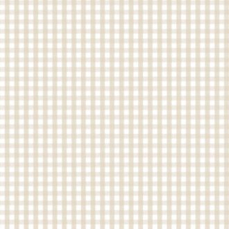   Provence-i derű - Vichy kockás textilhatású minta bézs/homokbézs és krémfehér tónus tapéta