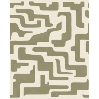   Labirintus - maja templomok falába vésett szakrális jelek kompozíció "S" krémfehér és khakizöld tónus falpanel