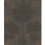 Újragondolt art deco pálmák az intarzia varázslatos világában faszénfekete és bronz tónus irizáló hatás tapéta
