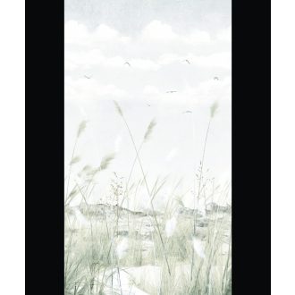   Tengerparti meditáció az Északi tengeri part füves homokdűnéi között krém bézs homokszín és szürkészöld tónus falpanel