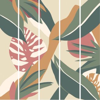   Lutece California Nostalgie 27200107 FEUILLAGE GRAPHIQUE BEIGE Natur Grafikus lombozat levelek bézs zöld szines falpanel