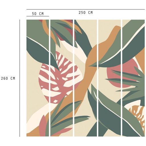Lutece California Nostalgie 27200107 FEUILLAGE GRAPHIQUE BEIGE Natur Grafikus lombozat levelek bézs zöld szines falpanel