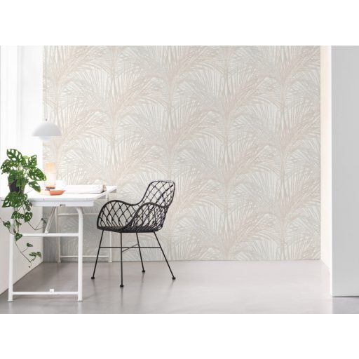 BN ZEN 218743 PALM LUST Natur trópusi nagyméretű pálmalavelek krém bézs szürkésbézs tapéta