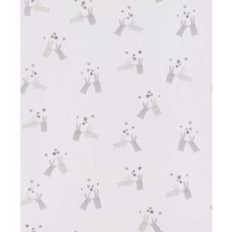 BN Smalltalk 219292 nyuszik virágok krém szürke tapéta