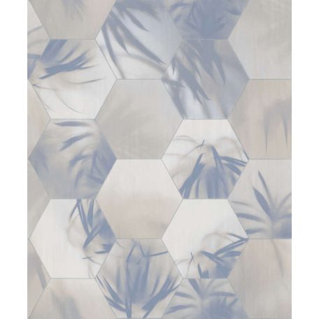 BN Finesse Dimensions 219573 trópusi geometrikus krémfehér bézs kék ezüst tapéta