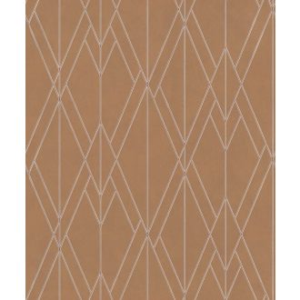 BN Finesse 219714  Art Deco geometikus grafikus terrakotta rézszín ezüst tapéta