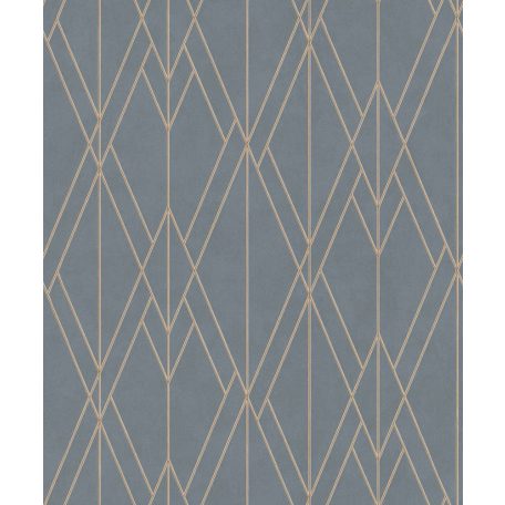 BN Finesse 219716  Art Deco geometikus grafikus kék szürke rézszín tapéta