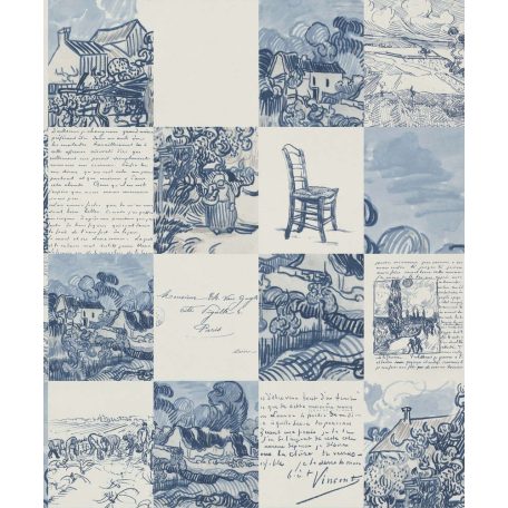 BN Van Gogh 2, 220031 Natur etno németalföldi életképek csempemintába rendezve bézs barna fehér tapéta