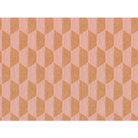 BN Cubiq 220352 Geometrikus 3D szembefordított trapézok rózsaszín narancs tapéta
