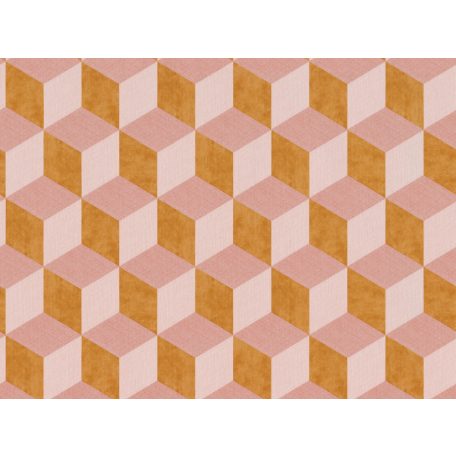 BN Cubiq 220361 Geometrikus 3D térbeli kockák halmaza rózsaszín narancs tapéta