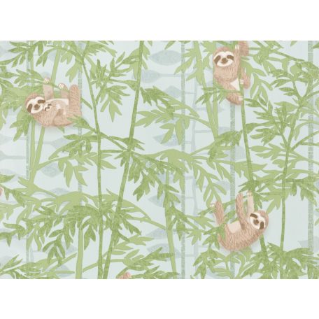 BN Doodleedo 220711 HANGING IN THERE Gyerekszobai bambuszfákon csüngő koalák zöld szürke barna tapéta