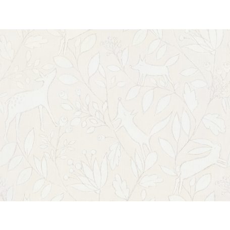 BN Doodleedo 220790 DEER Gyerekszobai erdei állatok lombok között rejtőzve krém bézs fehér tapéta