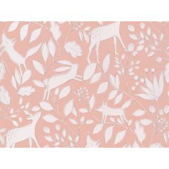  BN Doodleedo 220792 DEER Gyerekszobai erdei állatok lombok között rejtőzve rózsaszín/pink/hússzín bézs fehér tapéta