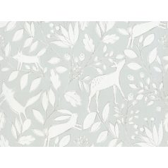   BN Doodleedo 220794 DEER Gyerekszobai erdei állatok lombok között rejtőzve szürke szürkésbézs ezüst fehér tapéta