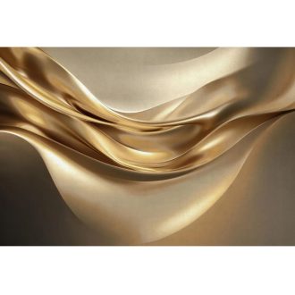  Széles folyékony selyemhullámok siklanak egymás felett pezsgő-arany és fényes arany tónus falpanel