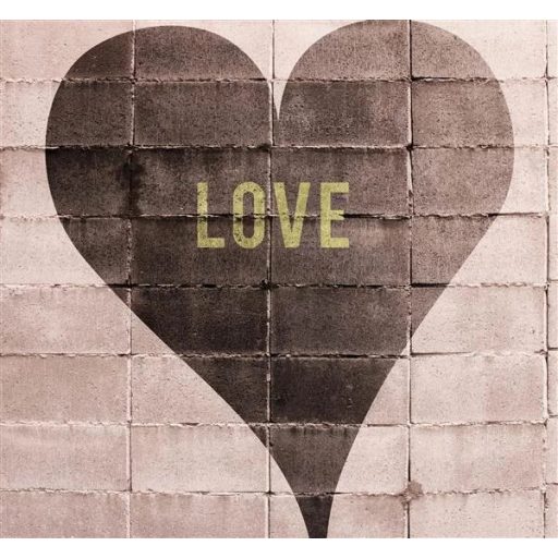 Nincs kőből a szived! Vagy mégis? Szerelmes szív betonlapokon rózsaszín sötétbarna/fekete és arany tónus falpanel