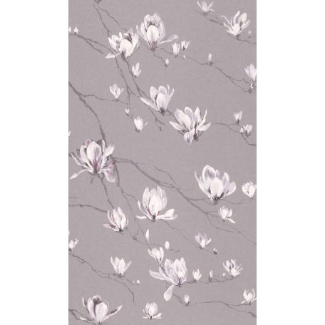 Rasch Textil Jaipur 227504 ágak virágok lila ezüstszürke fehér tapéta