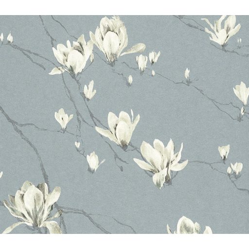 Rasch Textil Jaipur 227528  ágak virágok kék krémfehér ezüstszürke tapéta
