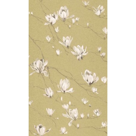 Rasch Textil Jaipur 227559  ágak virágok aranysárga krémfehér tapéta
