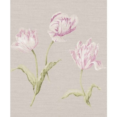 Rasch Textil Jaipur 227580 virágos krémszürke eperszín fehér zöld tapéta