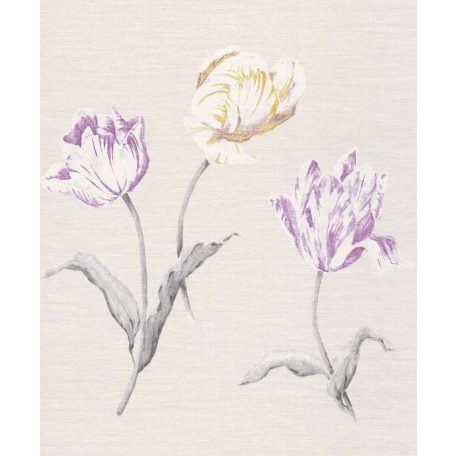 Rasch Textil Jaipur 227603  virágos krémszürke aranysárga szürke lila tapéta