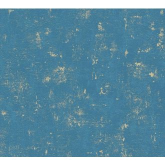   Arany amit a tenger nyelt el - koptatott felületű vakolat minta mély petrolkék homokbézs és arany tónus fémes hatás tapéta