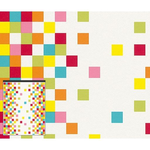 Rasch Just Me 232509 Geometrikus váltakozó sűrűségű szimes négyzetek tapéta