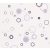 Változatos méretű összefonódó körök grafikus mintája fehér orgonalila ezüst és lila tónusok fémes hatás tapéta