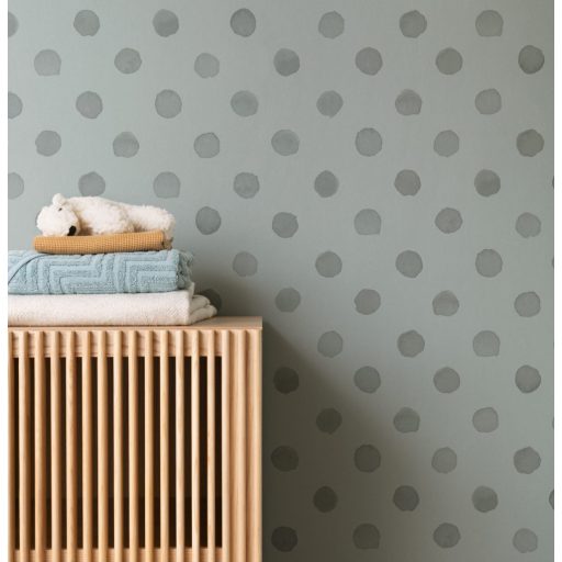 Rasch Bambino XIX 252057 Gyerekszobai Akvarell pöttyök szürke árnyalarok tapéta