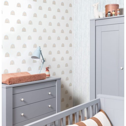 Rasch Kids World/Bambino XIX 252743 Gyerekszobai Akvarell csíkos fehér világoskék tapéta