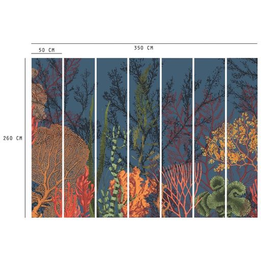 Lutece California Nostalgie 27200301 FONDS MARINS BLEU Natur vízalatti tengeri élőviág tengerkék korallszín szines falpanel