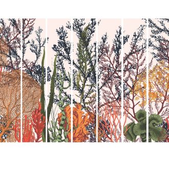   Lutece California Nostalgie 27200307 FONDS MARINS BEIGE Natur vízalatti tengeri élőviág bézs korallszín szines falpanel