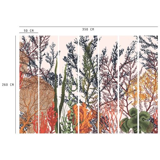 Lutece California Nostalgie 27200307 FONDS MARINS BEIGE Natur vízalatti tengeri élőviág bézs korallszín szines falpanel