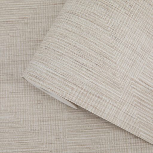 Sivatagi hangulatú négyzetes spirál elemekből épülő labirintus minta krém bézs és homokszín tónus tapéta