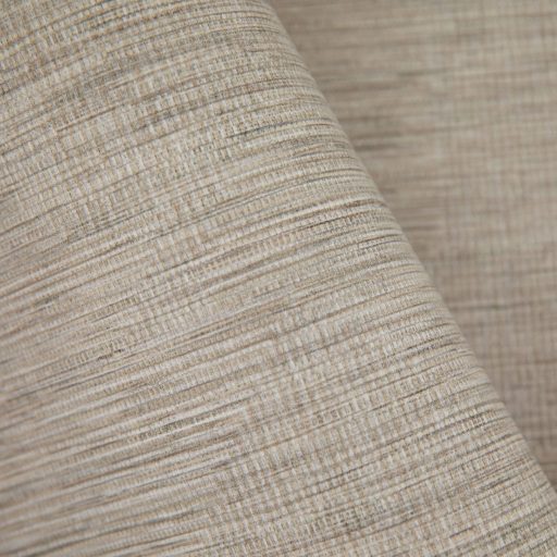 Természetes lenszövet hatású strukturált minta sötét lenszín - meleg szürkésbarna finom aranysárga és krémszín tónus tapéta