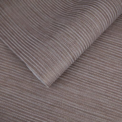 Természetes elegancia megtestesítője! Függőleges vonalvezetésű texturált minta padlizsánlila és szürkésbarna tónus tapéta