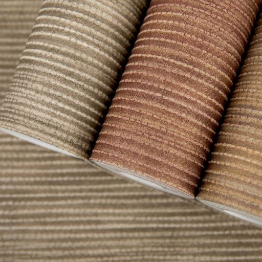 Természetes elegancia megtestesítője! Függőleges vonalvezetésű texturált minta sötét lenszín és bézs tónus tapéta