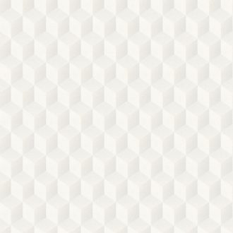   Casadeco Perception CHROME CUBE 3D Geometrikus háromdimenziós kockák fehér világosszürke fémes hatás tapéta
