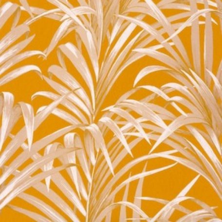 Casadeco 1930, 28922318  FOUGERES Natur stilizált nóvényi díszítés páfrányok aranysárga krémfehér bézs fényló mintarajzolat tapéta