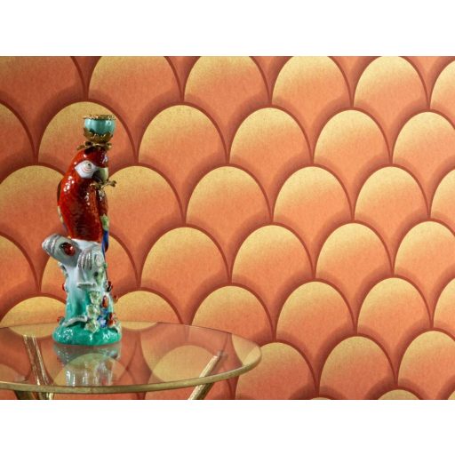 EMIL & HUGO Zanzibar 289878 TEATRO Art Deco 3D korallvörös árnyalatok arany finom csillogó hatás tapéta