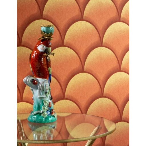 EMIL & HUGO Zanzibar 289878 TEATRO Art Deco 3D korallvörös árnyalatok arany finom csillogó hatás tapéta