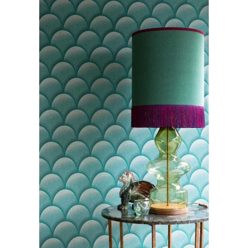 EMIL & HUGO Zanzibar 289885 TEATRO Art Deco 3D smaragdzöld zöld bézsarany finom csillogó hatás tapéta