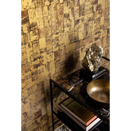 EMIL & HUGO Zanzibar 289892 DOMINO CHIC dominócsempe minta arany bronz fekete finom csillogó hatás tapéta