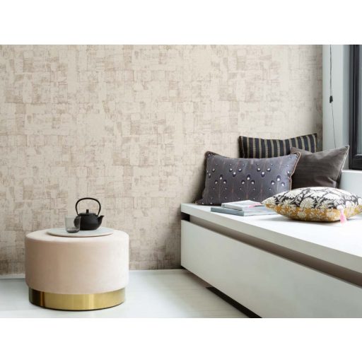 EMIL & HUGO Zanzibar 289908 DOMINO CHIC dominócsempe minta krém krémszürke finom csillogó hatás tapéta