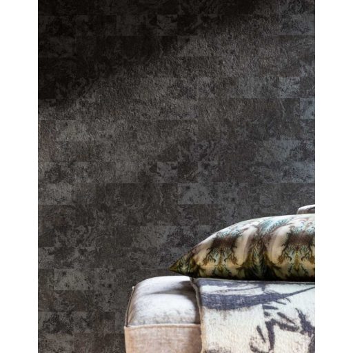 EMIL & HUGO Zanzibar 290133 MARBLE TILES Natur modulált patinás kőmintázat antracit ezüstszürke arany matt-fényes tapéta