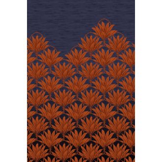   EMIL & HUGO Zanzibar 290263 BLOOM DECO Natur trópusi virágzattá alakuló pálmafák korallvörös füstkék digitális panel