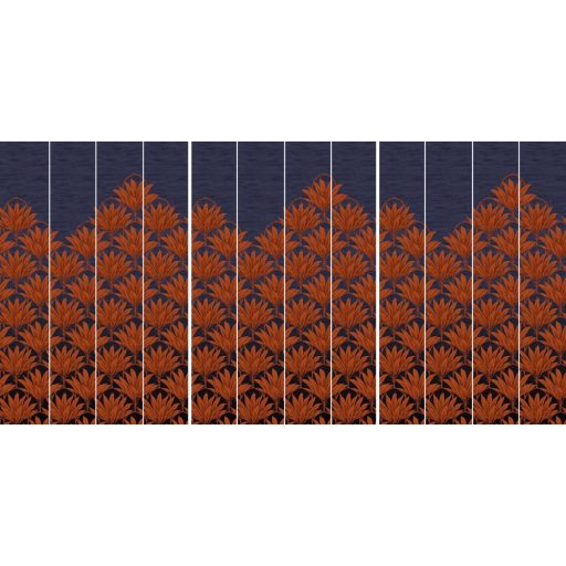 EMIL & HUGO Zanzibar 290263 BLOOM DECO Natur trópusi virágzattá alakuló pálmafák korallvörös füstkék digitális panel